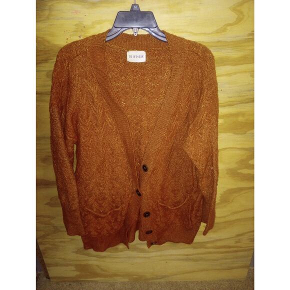 Women's Olive and Oak Rust Button Up Cardigan XL Cable Knit Sweater - Picture 1 of 1